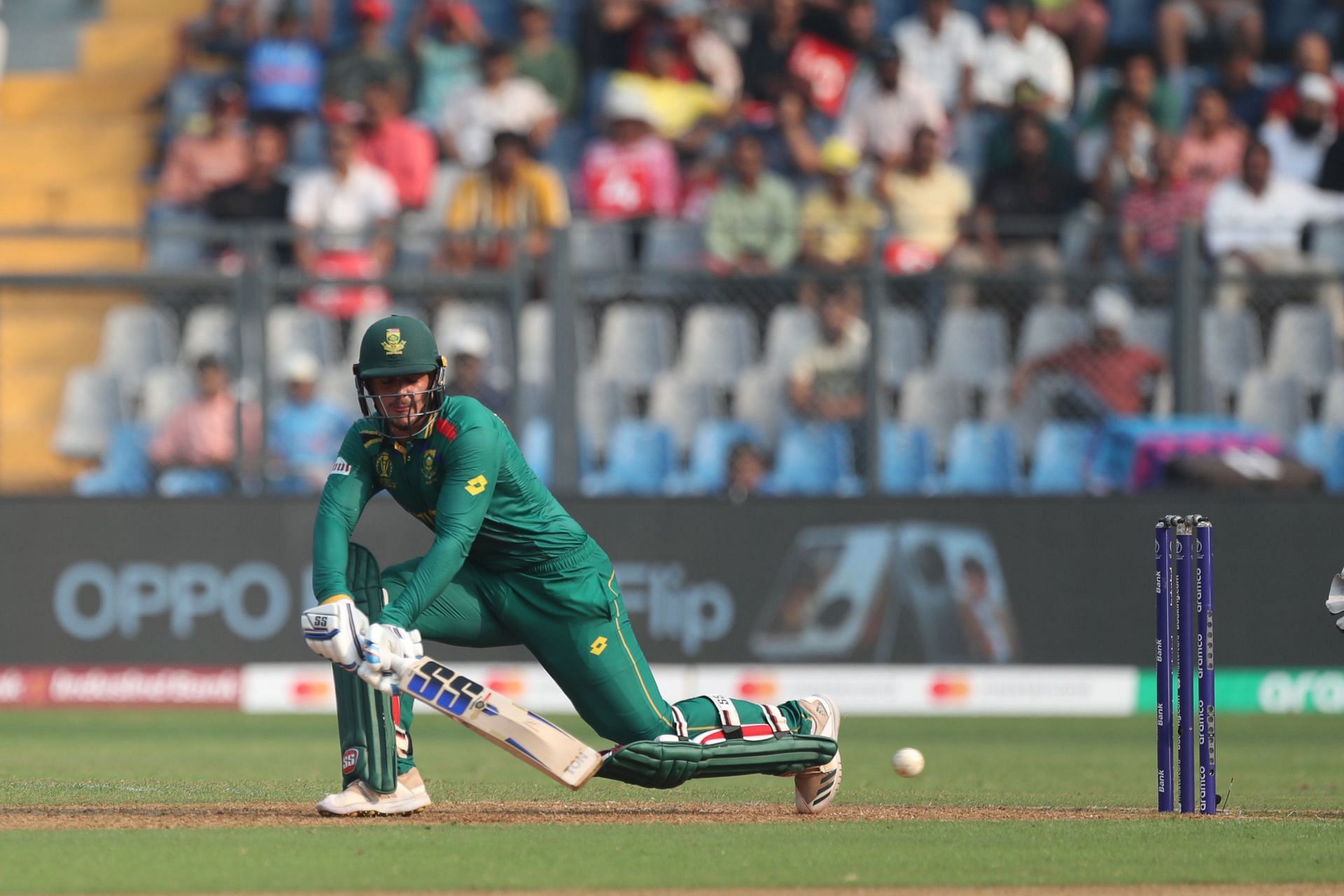 Quinton de Kock while playing a reverse sweep vs Bangladesh [Getty Images]
