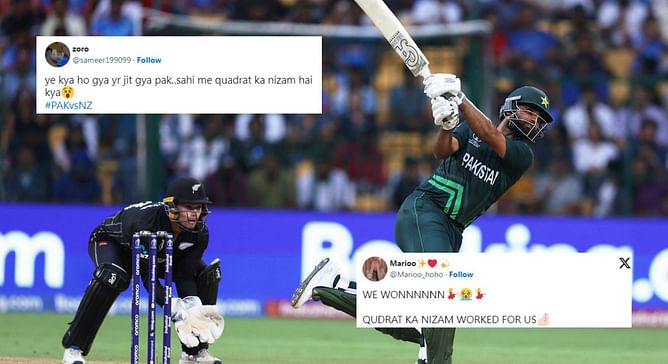 “Sahi me quadrat ka nizam hai kya” – Fans react as Pakistan beat New Zealand by 21 runs via DLS method to keep 2023 World Cup semifinal hopes alive