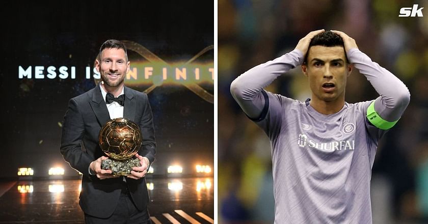 Cristiano Ronaldo reacts to Lionel Messi winning Ballon d'Or