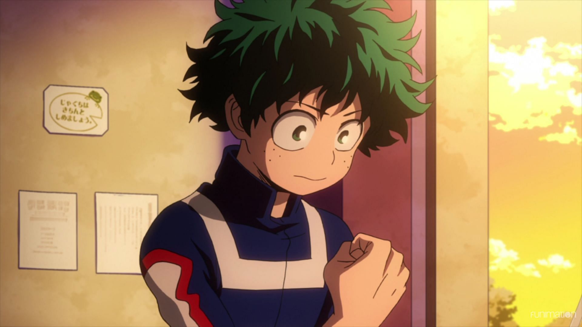 Izuku Midoriya, as seen in My Hero Academia(image source Studio Bones)