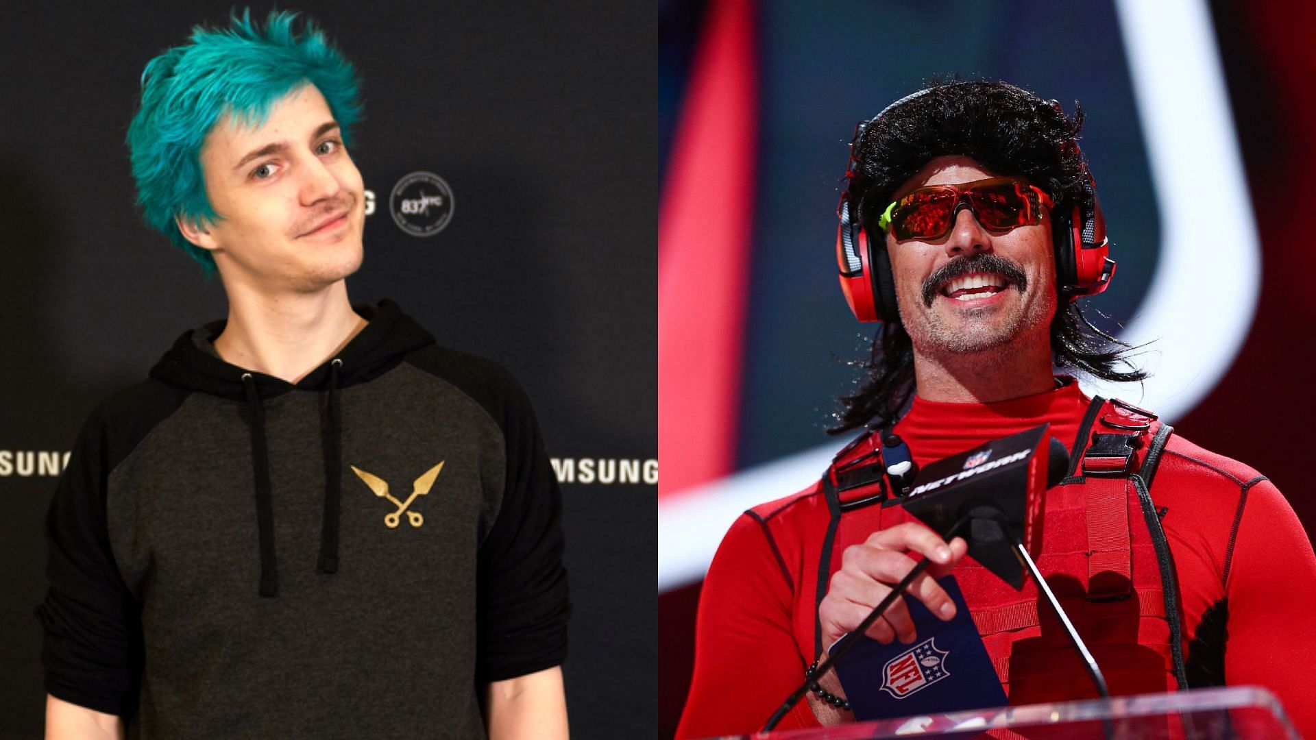 Dr DisRespect takes a dig at multi-streaming, Ninja responds (Image via Business Insider, NFL)