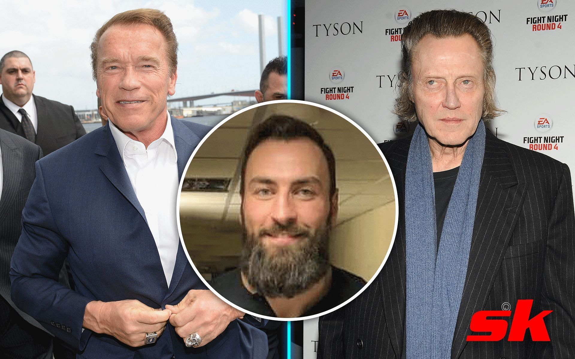 Arnold Schwarzenegger, Paul Craig and Christopher Walken [Image via: Getty Images and @paulcraig on Instagram] 