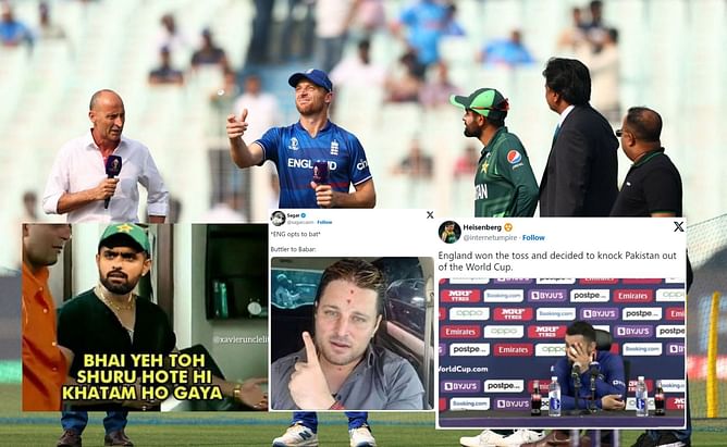 "They gave different coin, India gets toss coin with heads at both sides"- Fans react after Pakistan's semis hopes end as England opt to bat first