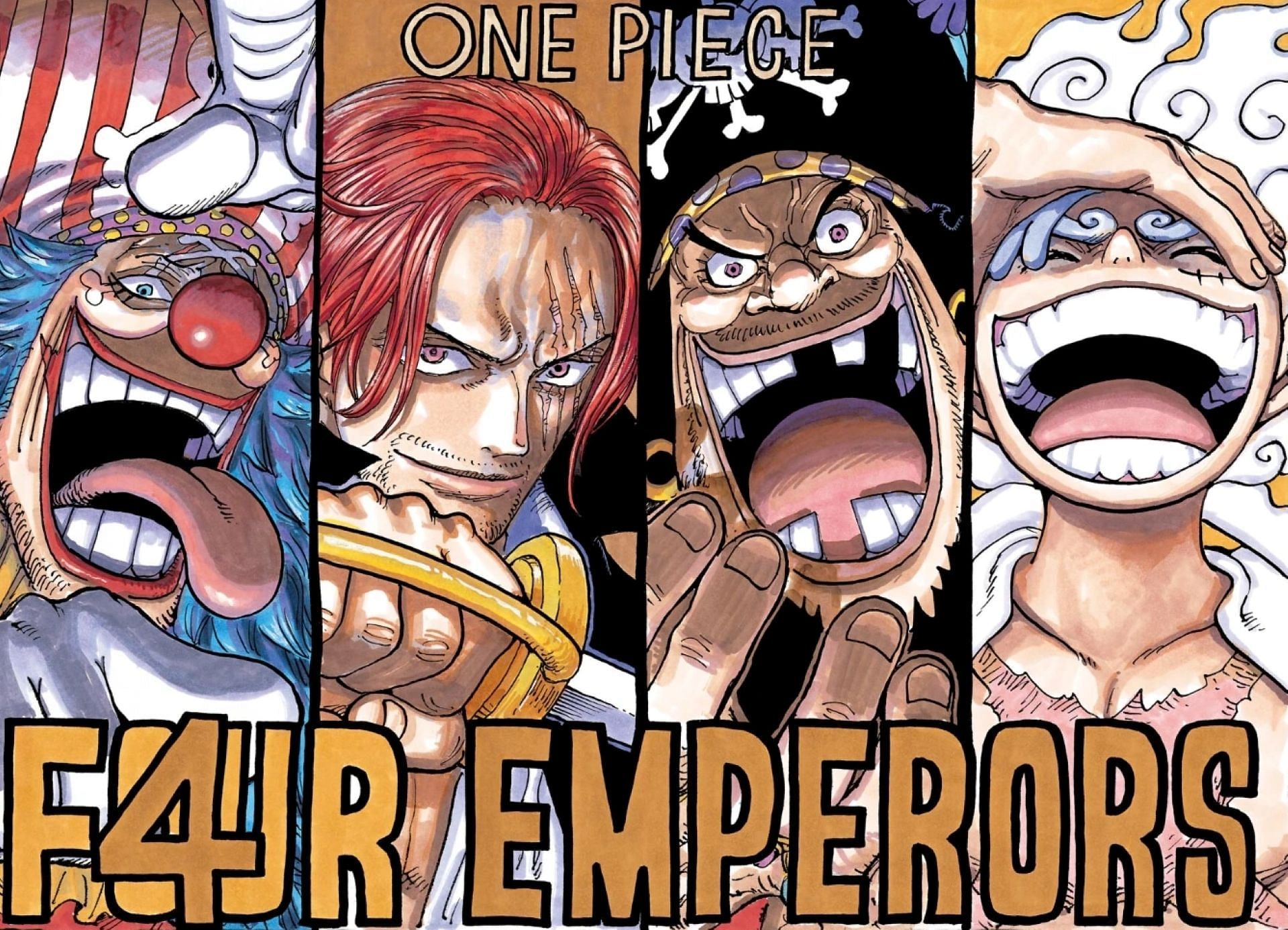 The Four Emperors of the Sea, including Buggy. (Image via Eiichiro Oda)