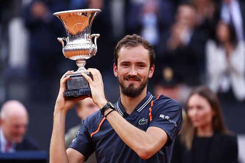 Daniil Medvedev pictured after winning the 2023 Italian Open