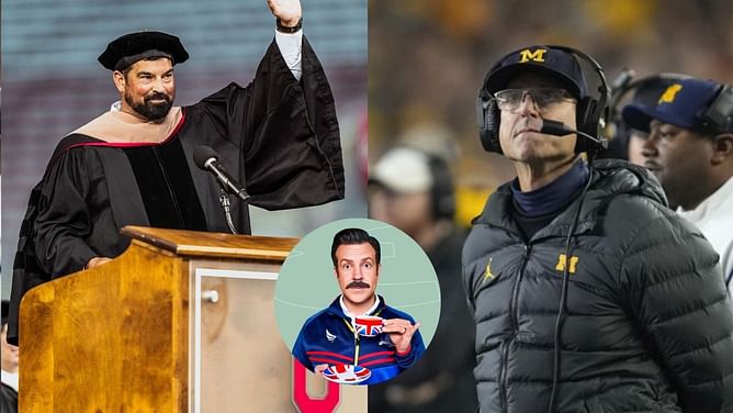 Jim Harbaugh makes "mom's bathing suits" and "one piece" references during Michigan's pregame hype for much-awaited Ohio State clash