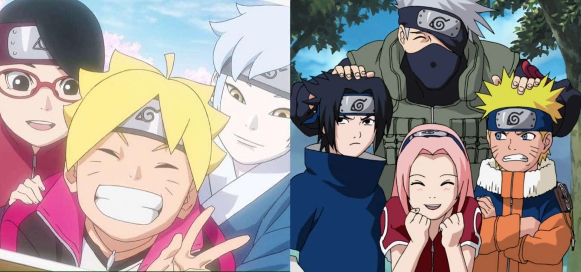 Comparing the two Team 7s from the Naruto and the Boruto series respectively (Image via Studio Pierrot)