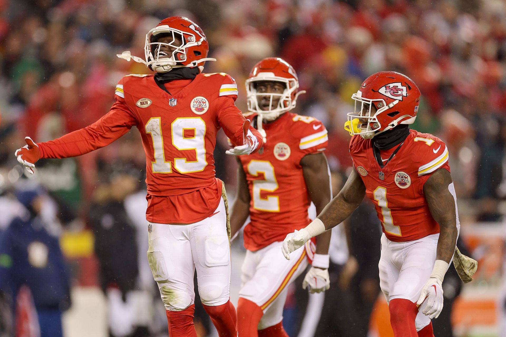 Kadarius Toney, Joshua Williams, and Jerick McKinnon  