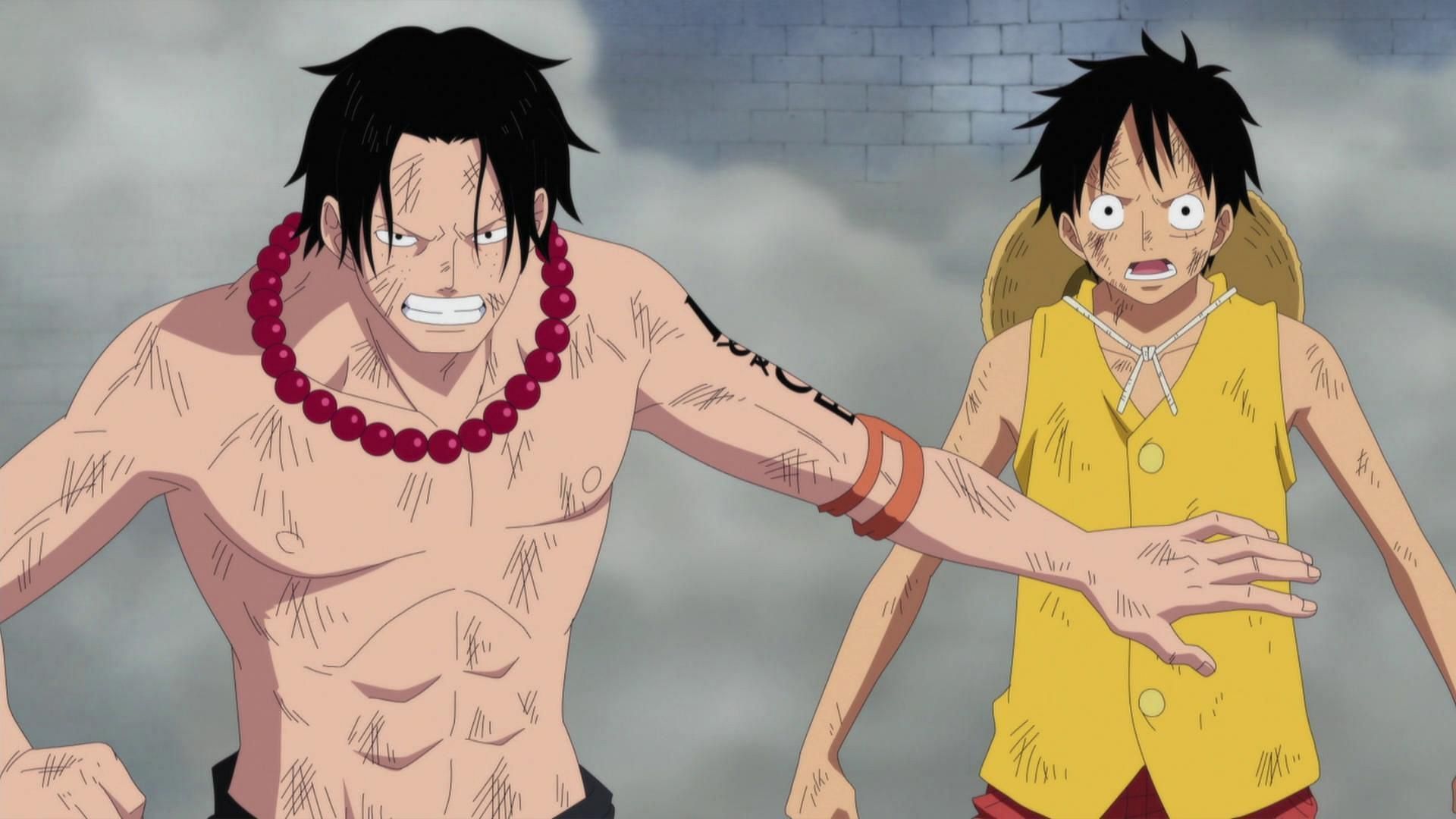 Ace and Luffy in Marineford (Image via Toei Animation, One Piece)