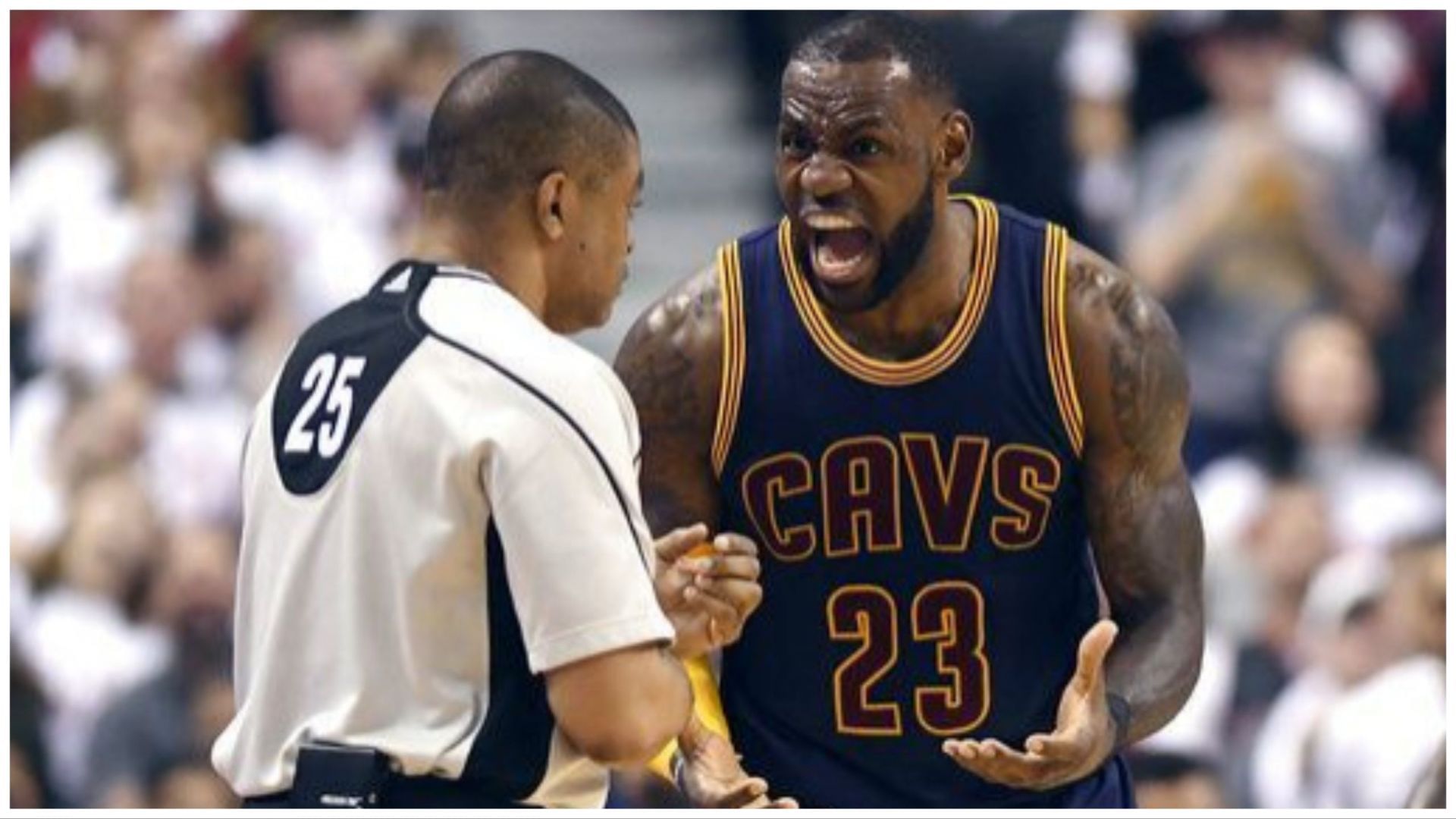 LeBron James (right) has a 69.3 winning percentage with Tony Brothers (left) as an official (Frank Gunn/The Canadian Press via AP)