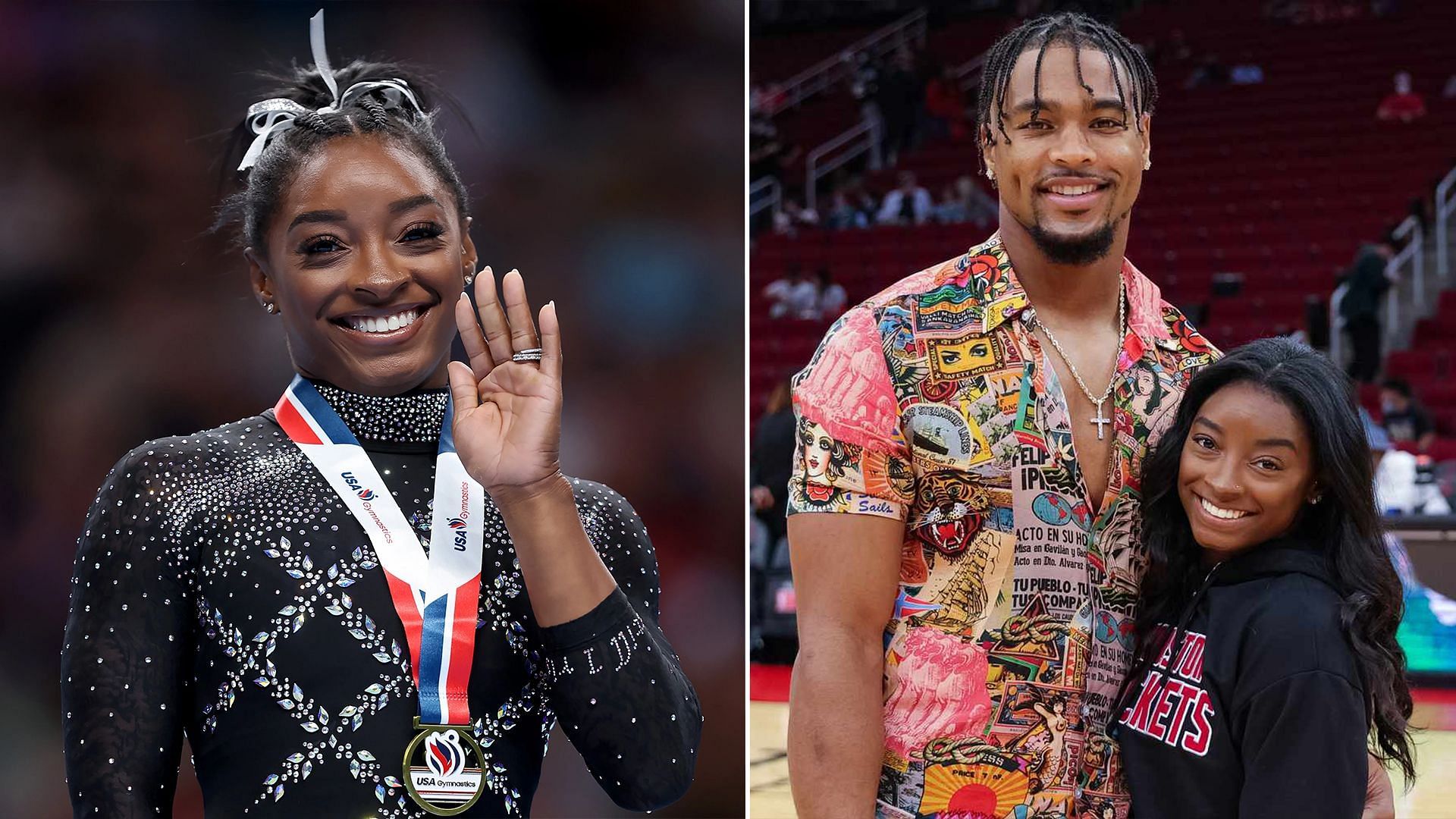 Simone Biles and Jonathan Owens (Image via Sportskeeda)