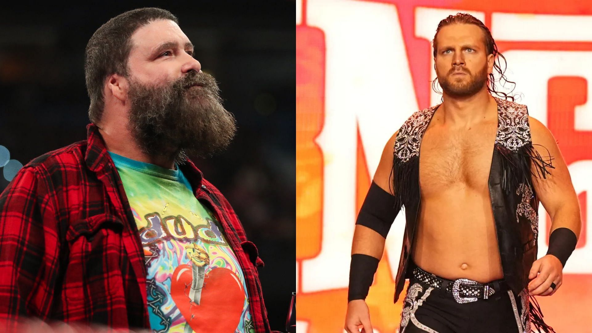 Mick Foley (left), Hangman Adam Page (right)