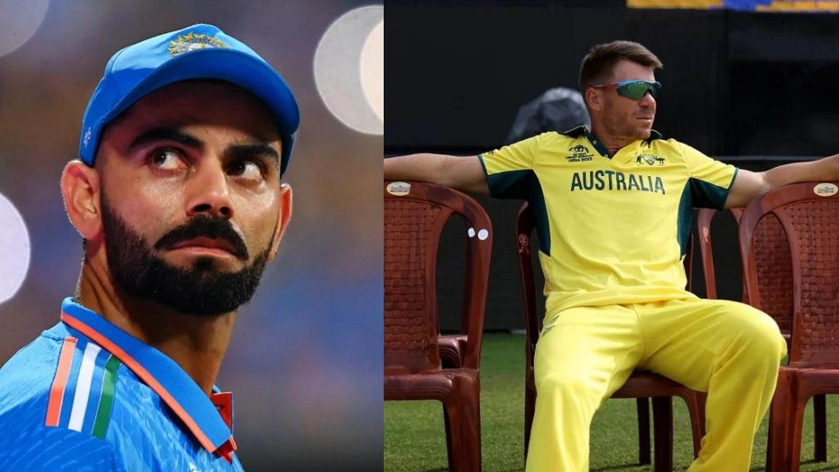 Virat Kohli (L) and David Warner.