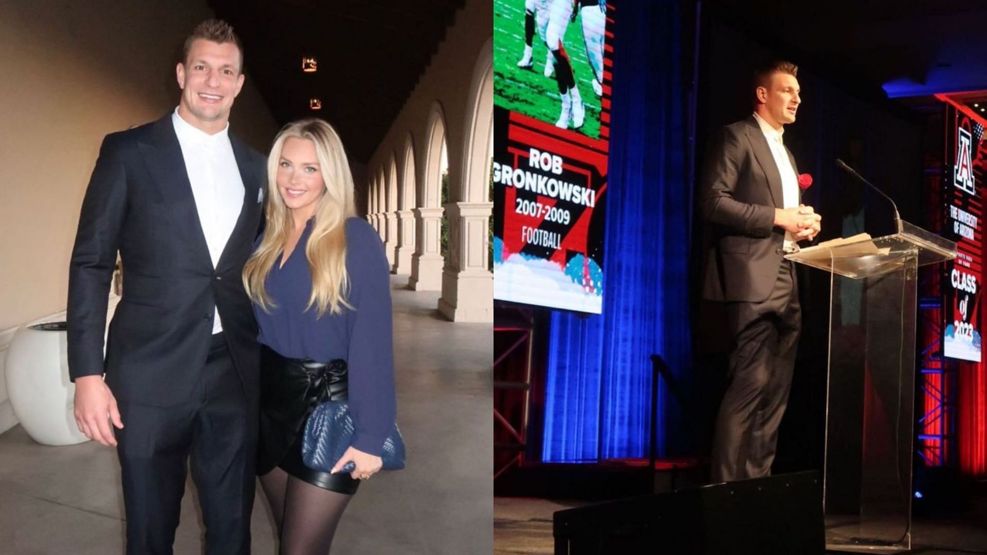Rob Gronkowsi and Camille Kostek at his Arizona Wildcats Hall of Fame induction