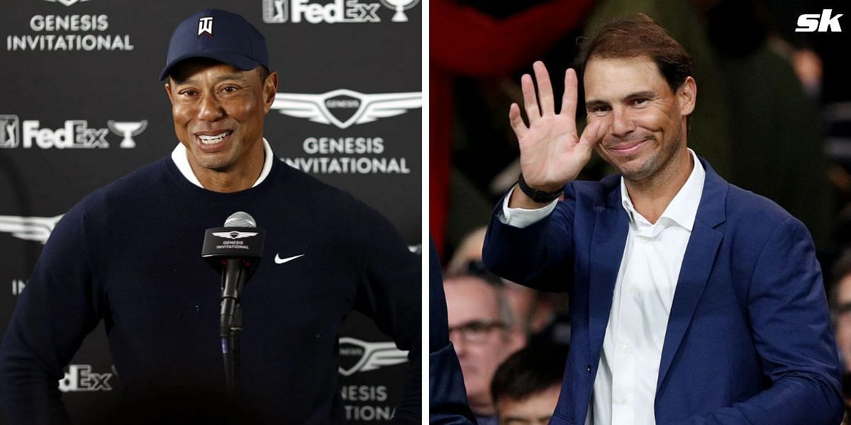 Tiger Woods (L) and Rafael Nadal (R)