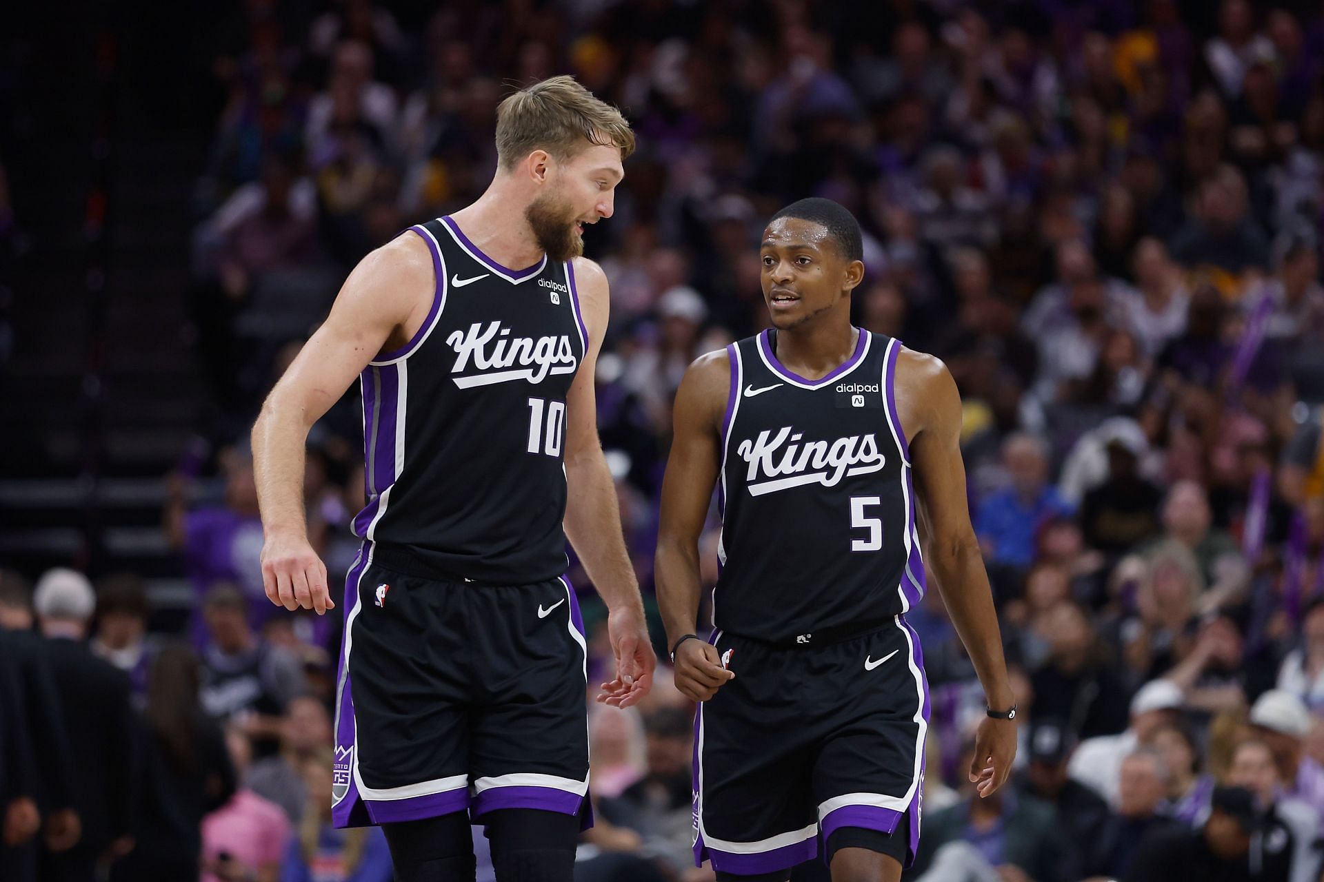 Domantas Sabonis and De&#039;Aaron Fox of the Sacramento Kings