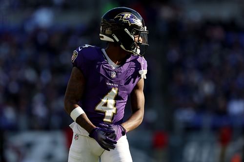 Zay Flowers during Seattle Seahawks v Baltimore Ravens