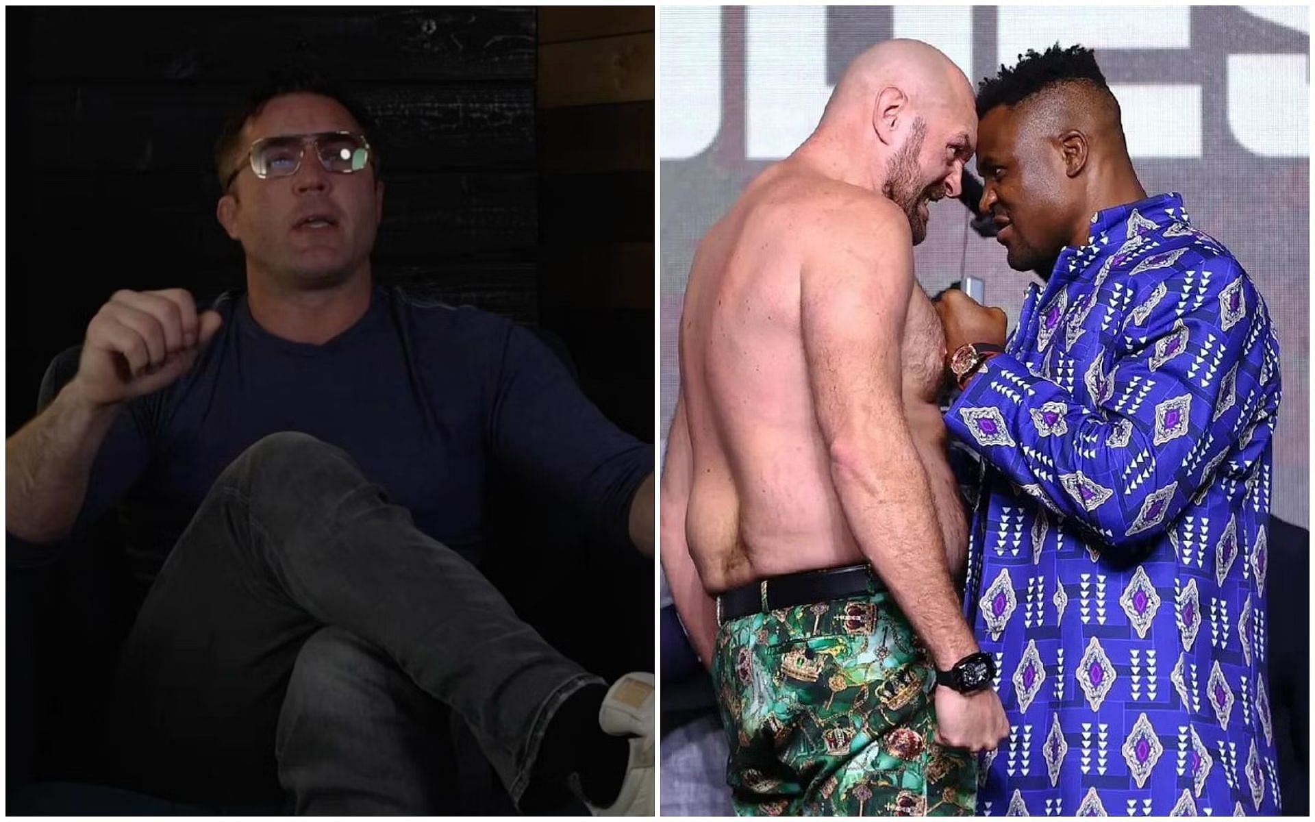 Chael Sonnen (left) and Tyson Fury vs. Francis Ngannou (right) [Images Courtesy: @sonnench and @francis_ngannou on Instatagram]