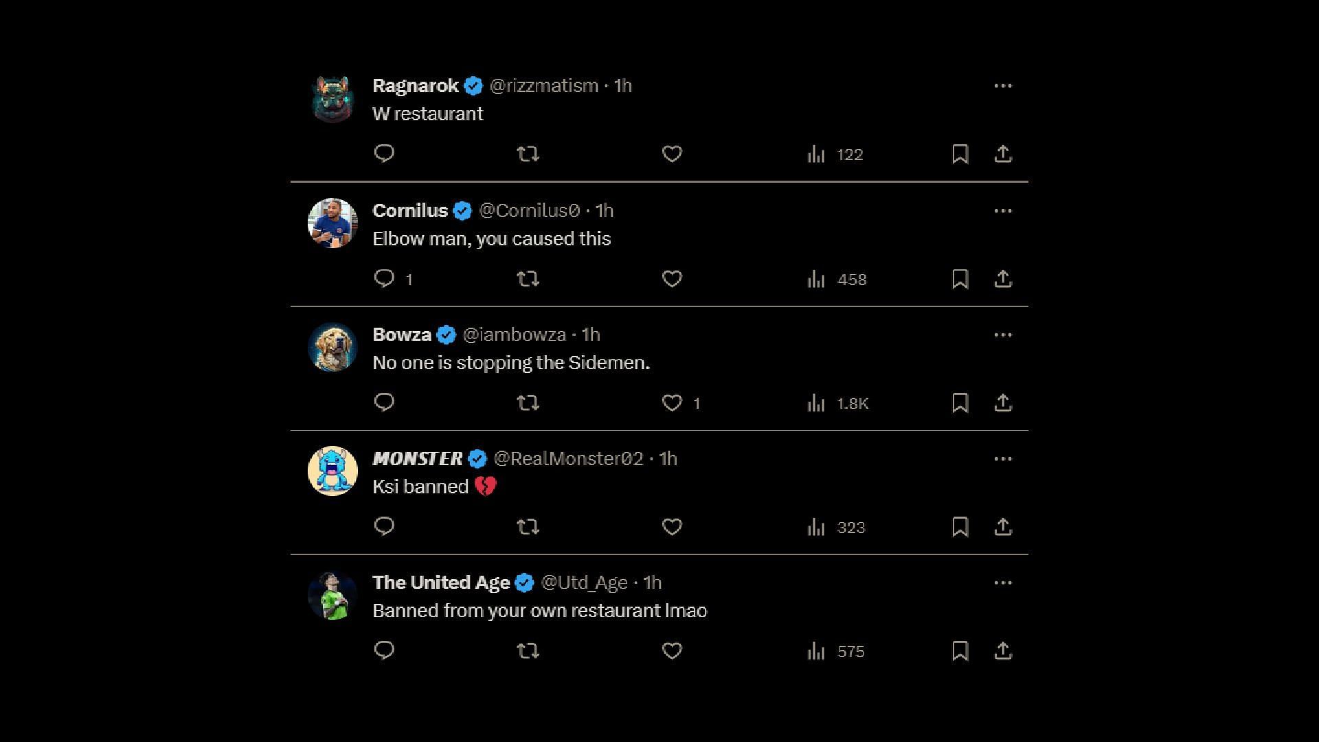 Some more reactions from fans to the announcement (Image via KSI/X)