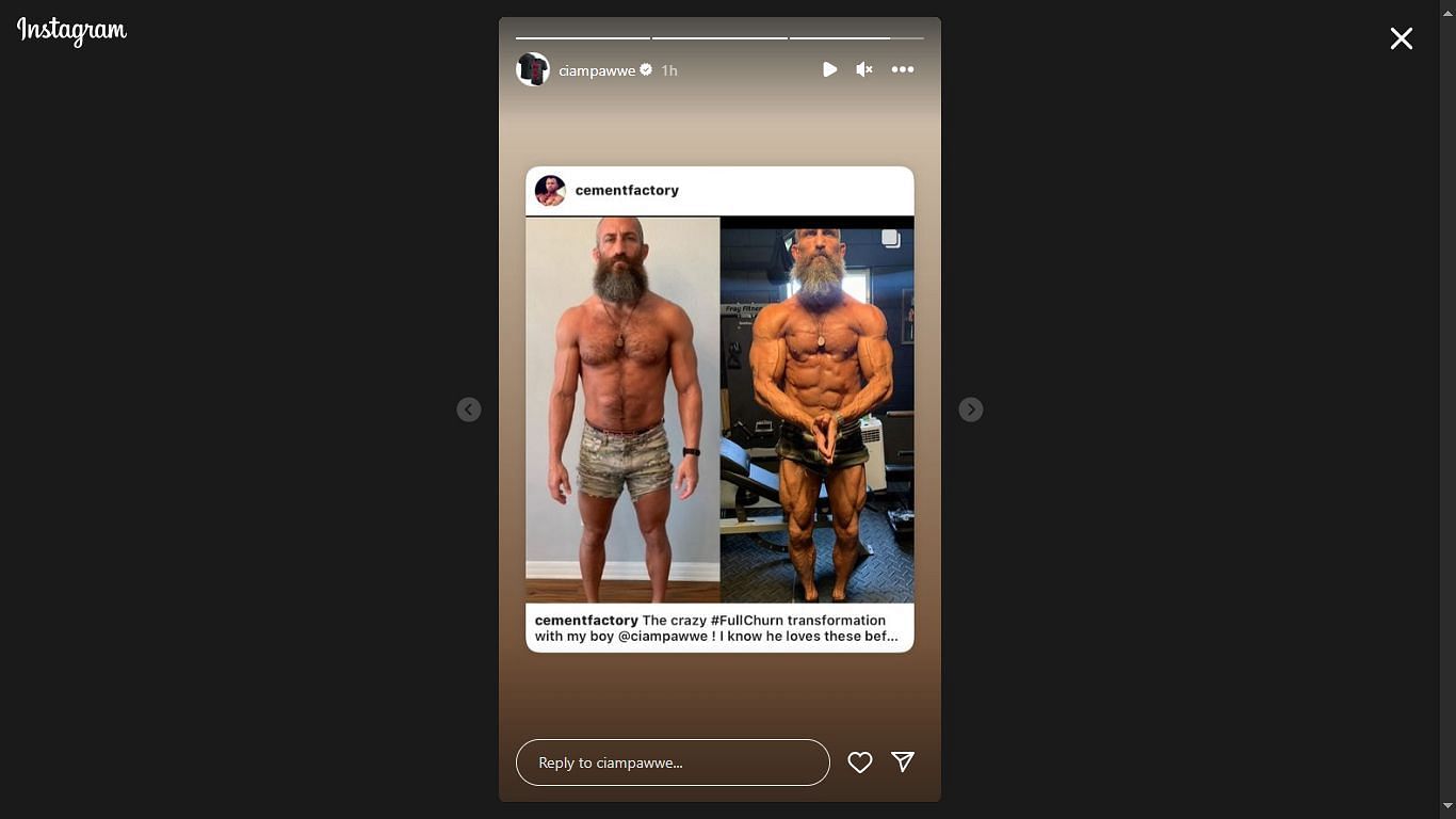 A screengrab of Tommaso Ciampa&#039;s Instagram story.