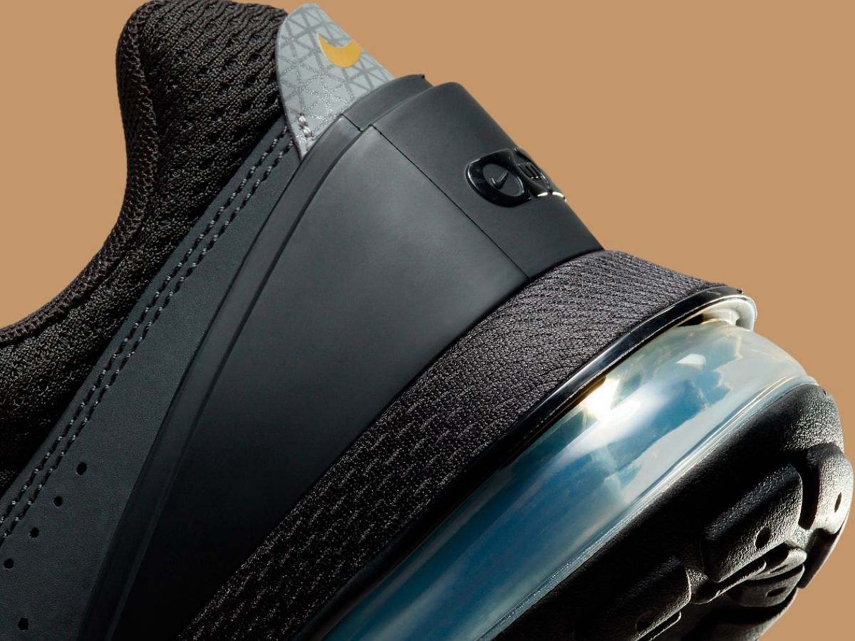 Sole of Nike Air Max Plus Black/Flat Gold sneakers (Image via Sneaker News)