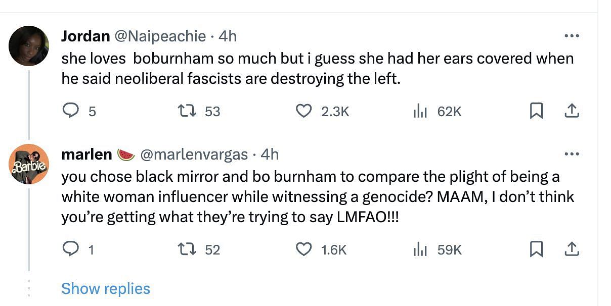 Social media users bashed Brittany, a popular influencer who denied speaking up on the Palestine issue amidst the Hamas-Israel conflict. (Image via Twitter)