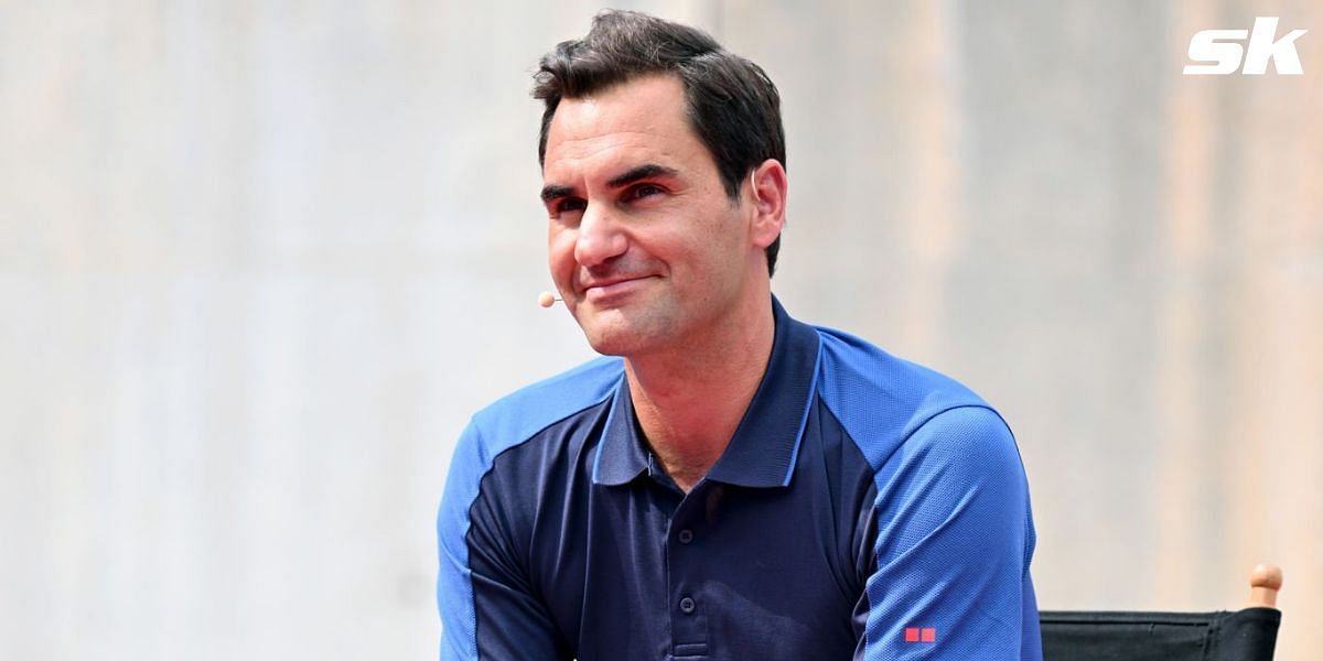 Roger Federer delivers a motivational speech to the future Swiss Olympians