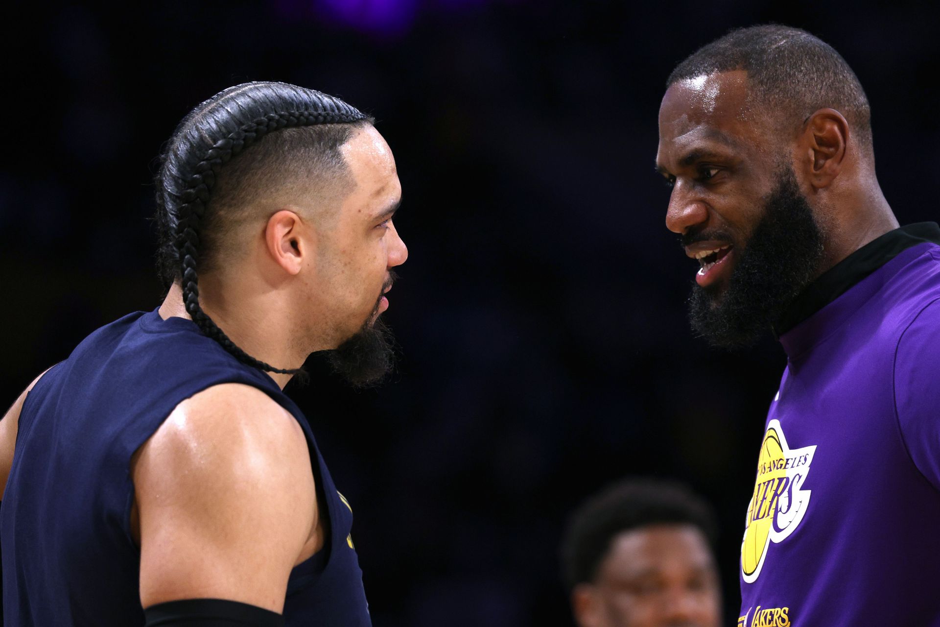 Dillon Brooks and LeBron James (right)