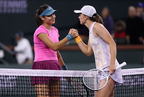 Emma Raducanu at the 2023 BNP Paribas Open.