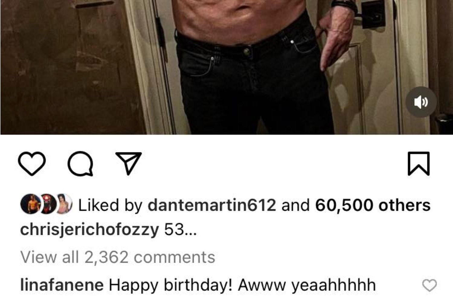 Jax commented on Chris Jericho&#039;s Instagram post.