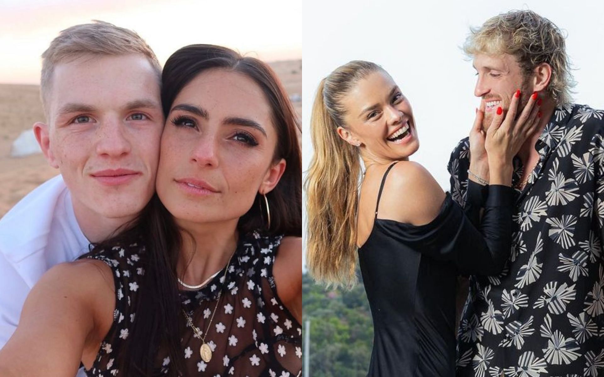 Ian Garry and Layla Anna-Lee (Left); Nina Agdal and Logan Paul (Right) [*Image courtesy: @laylaannalee and @loganpaul Instagram]