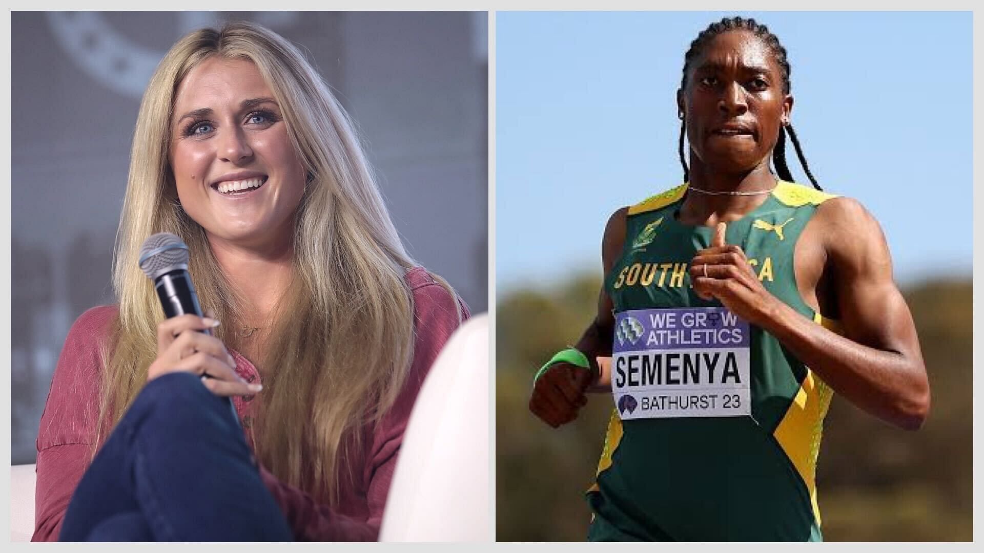Riley Gaines calls Caster Semenya  a male with normal testosterone levels