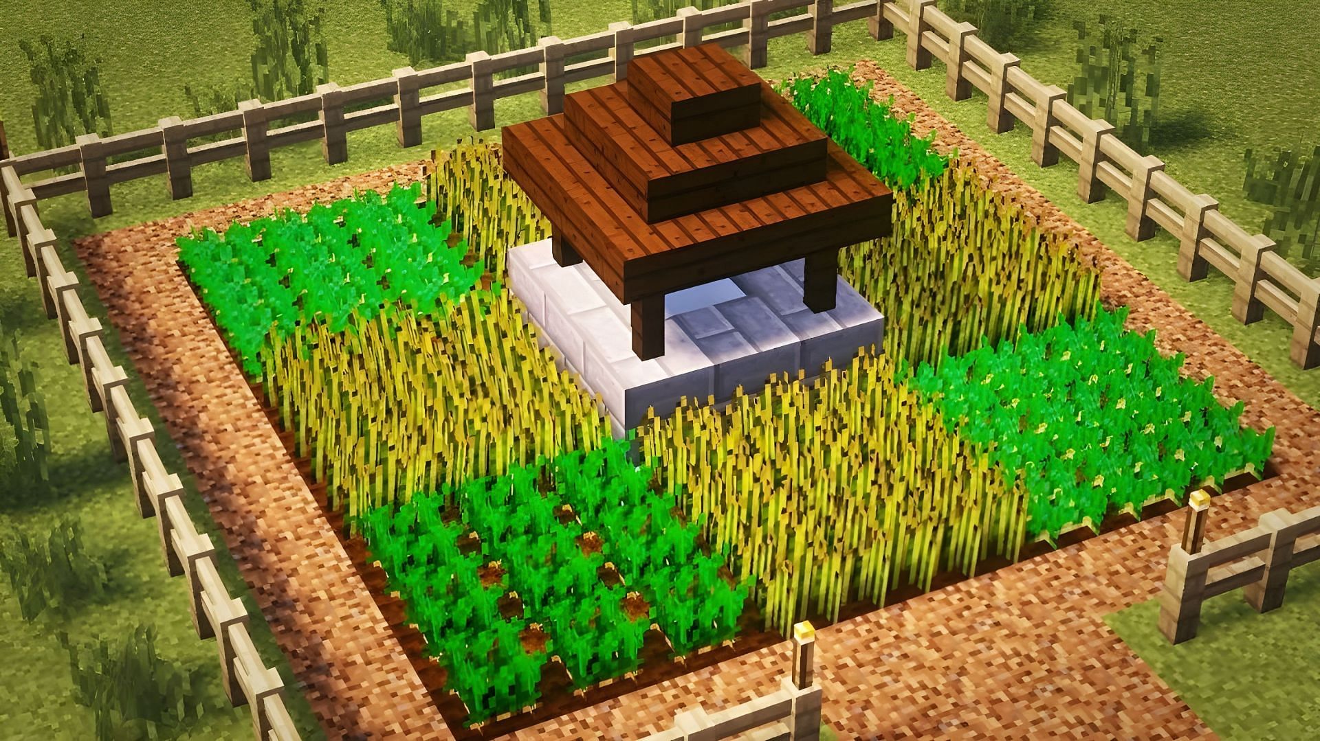 Minecraft gardens are necessary for those who want to grow food (Image via Youtube/Pallangor)