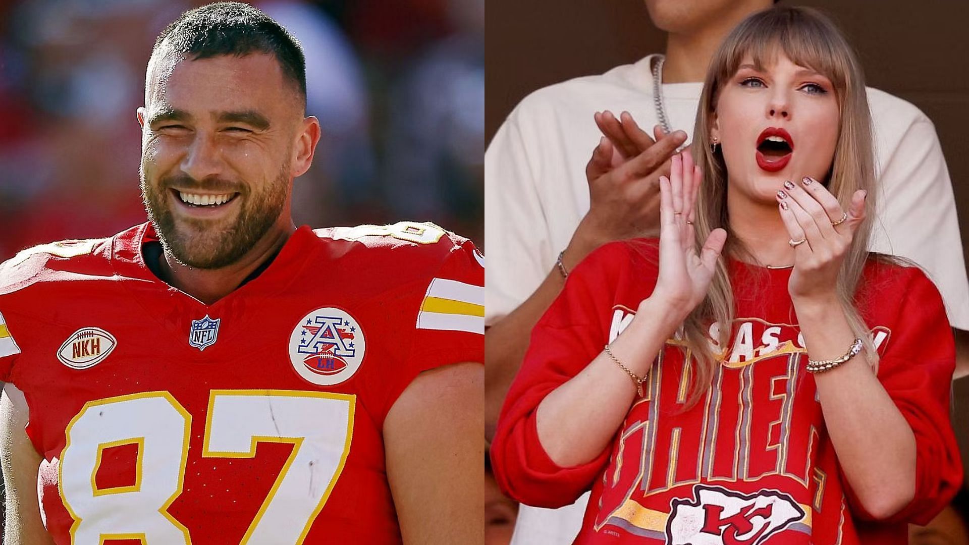 Kansas City Chiefs tight end Travis Kelce and Taylor Swift