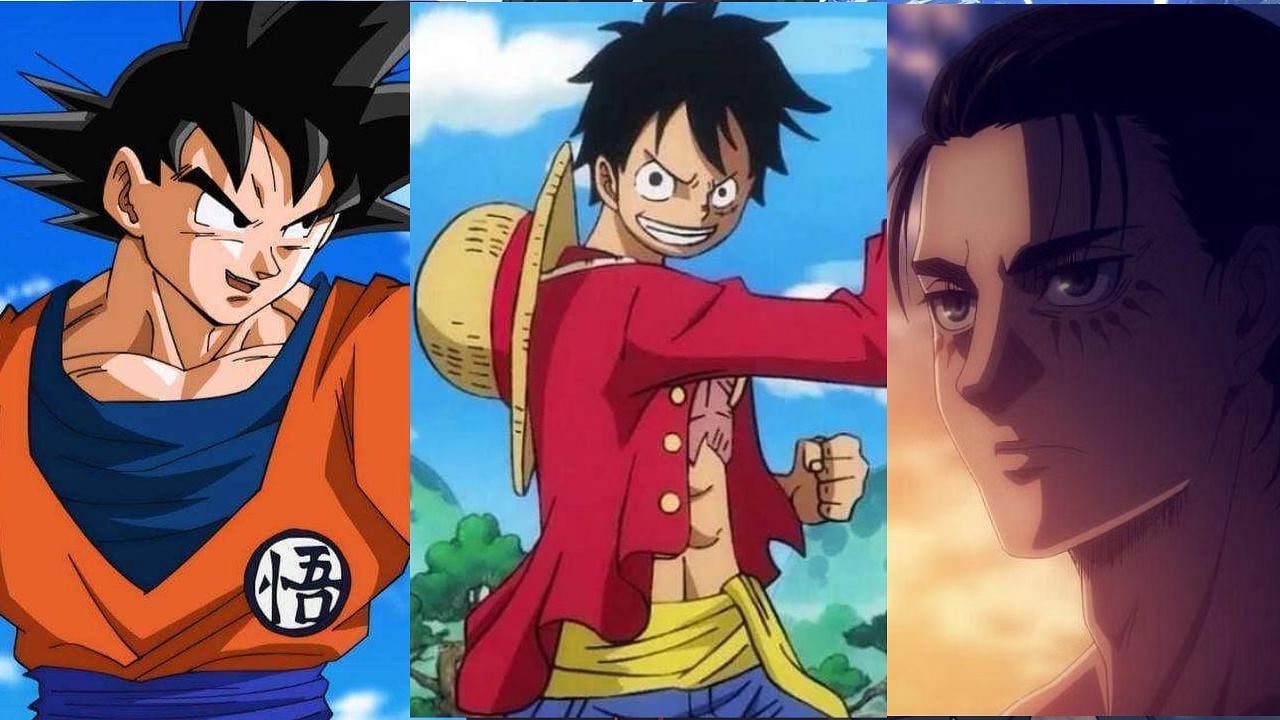 Goku, Luffy, and Eren 