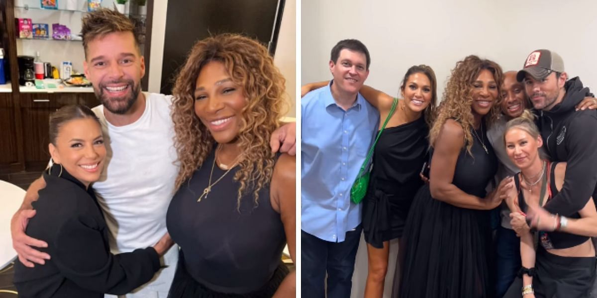 Serena Williams pictured with Eva Longoria, Ricky Martin, and more