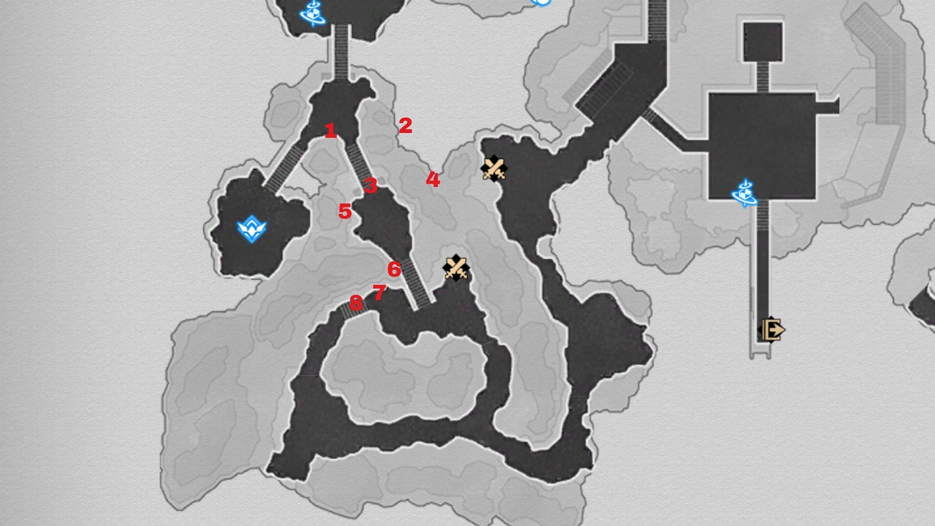 Location of all Foxsomn Tomb Roost heliobis (Image via HoYoverse)