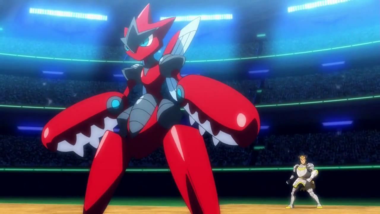 Mega Scizor as seen in the anime (Image via The Pokemon Company)