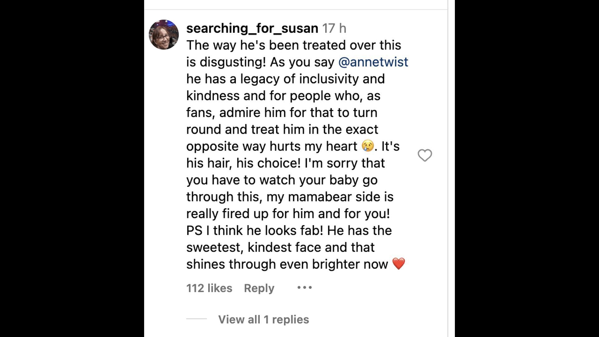 Social media users go gaga as Harry&#039;s mother, Anne Twist comes out in support of her son after the netizens bashed him for his new haircut. (Image via Instagram)