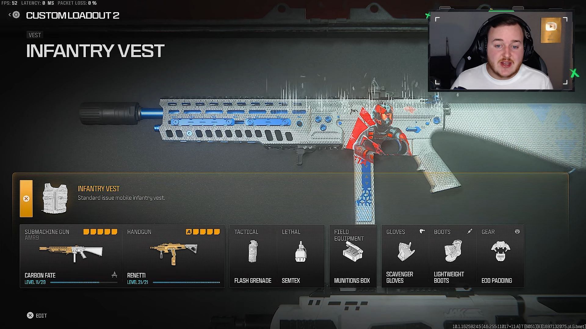 AMR9 class setup and perks (Image via Activision and youtube.com/@ParadoxHD)