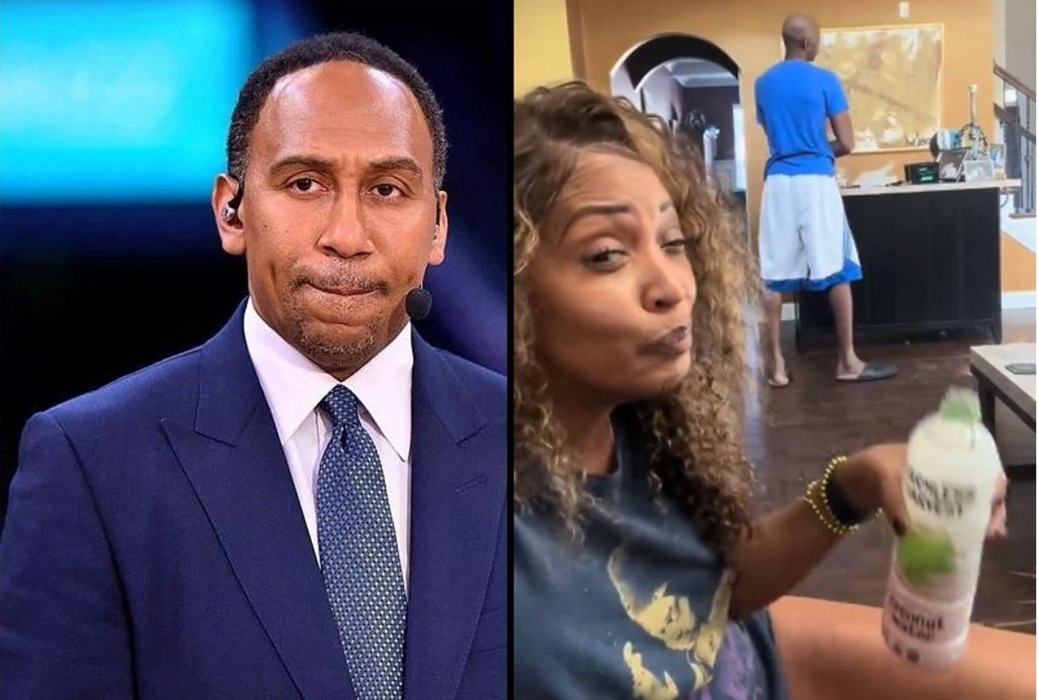 Stephen A. Smith (L) is furious over how the issue involving former NBA player Joe Smith and his partner had to be shared on social media.