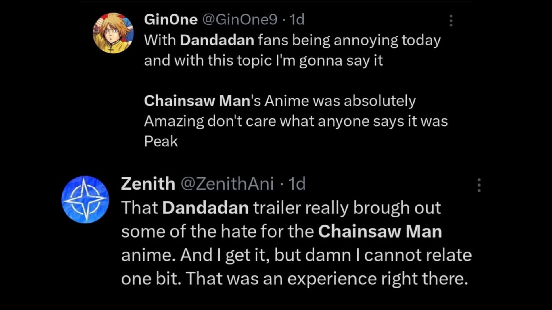 Chainsaw Man and Dandadan anime comparison starts an online war on X