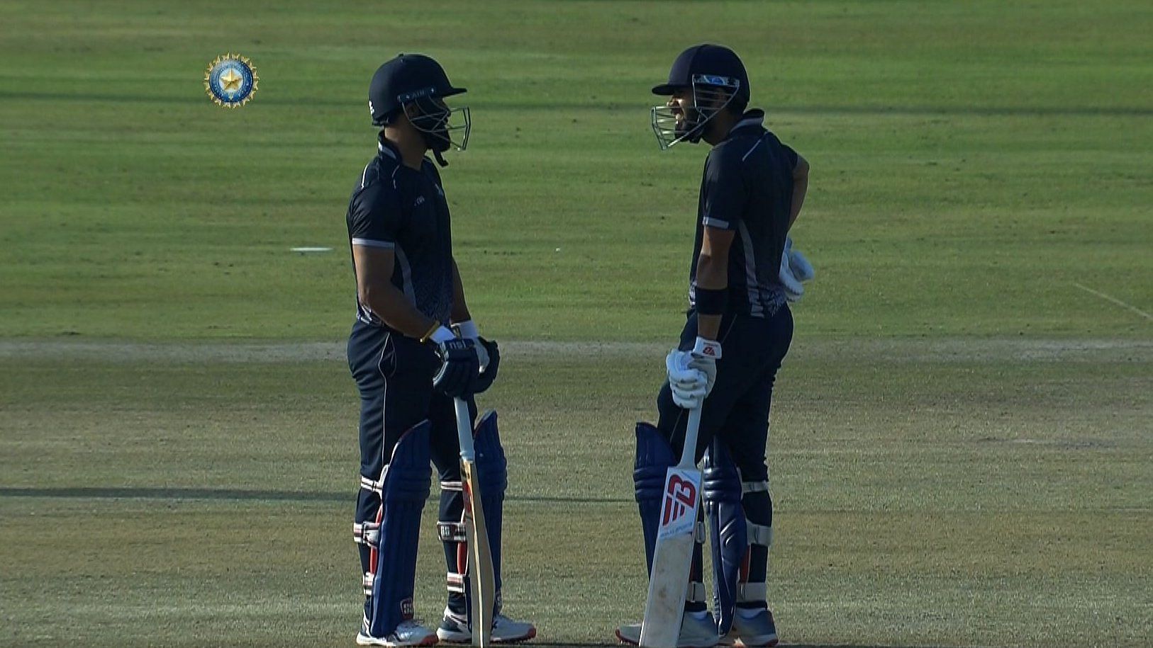 Prashant Chopra and Nikhil Gangta in action. (Photo Credits: BCCI Domestic)