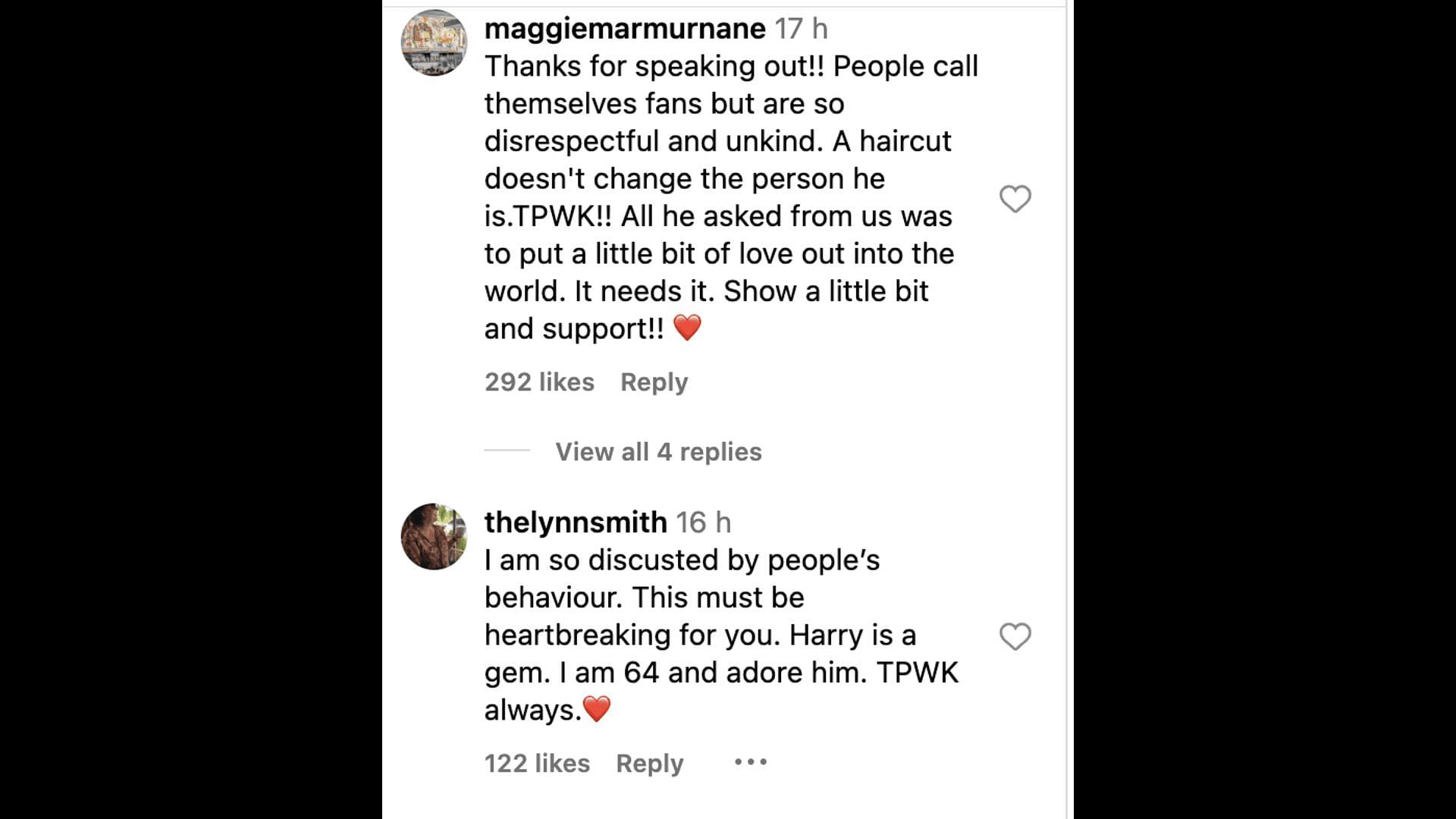 Social media users go gaga as Harry&#039;s mother, Anne Twist comes out in support of her son after the netizens bashed him for his new haircut. (Image via Instagram)