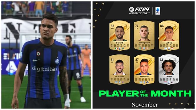 EA Sports reveals EA FC 24 Serie A POTM nominees for November; Dybala and Martinez lead the way