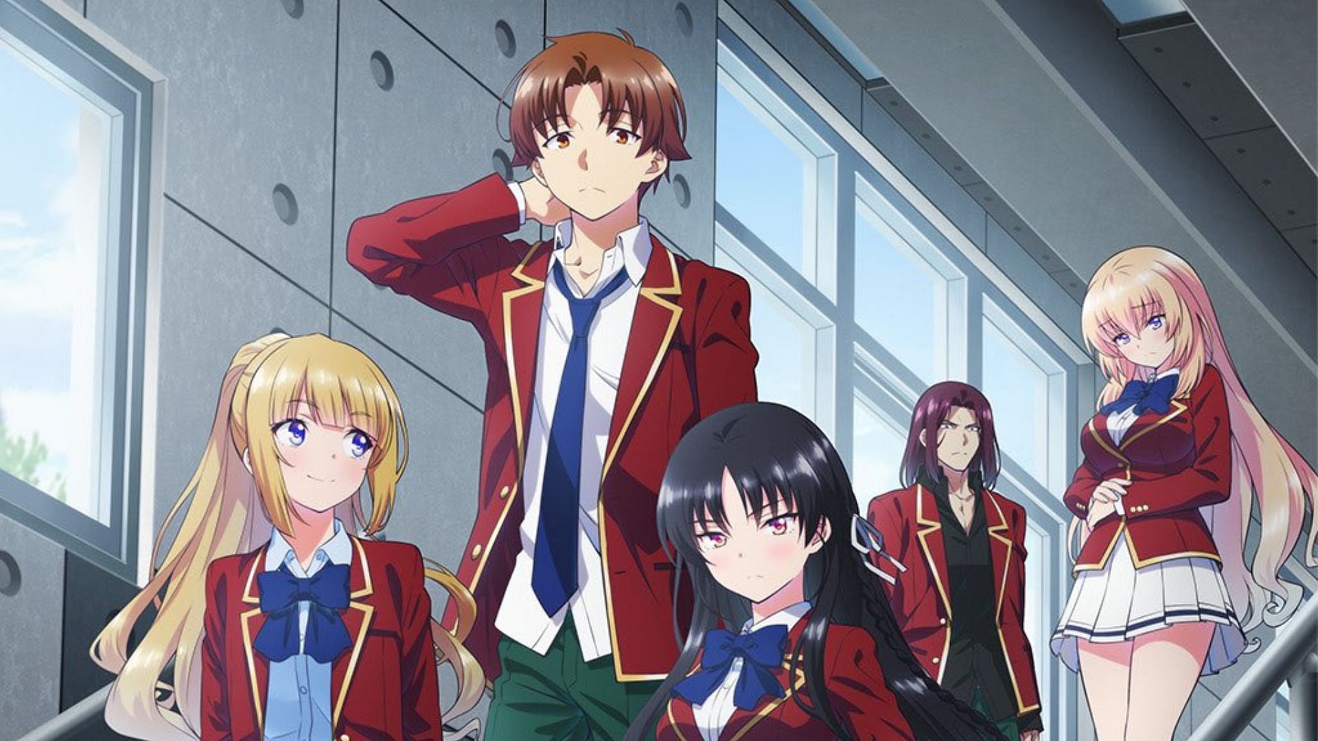 Primary cast of the Classroom of the Elite anime (Image via Studio Lerche)