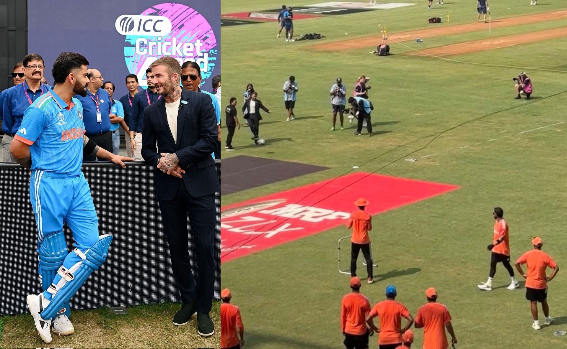 Virat Kohli with David Beckham at the Wankhede Stadium. 