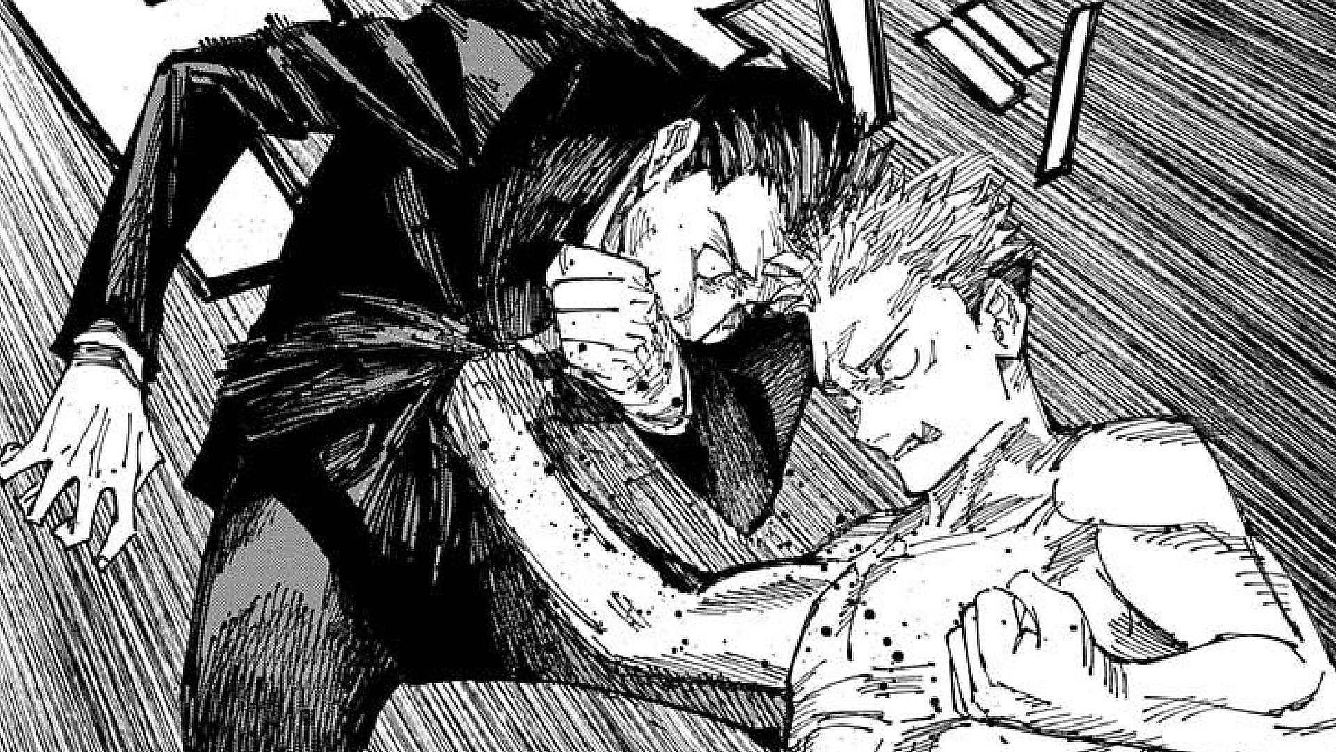 Yuji punches Higuruma in Jujutsu Kaisen manga (Image via Akutami Gege/Shueisha)