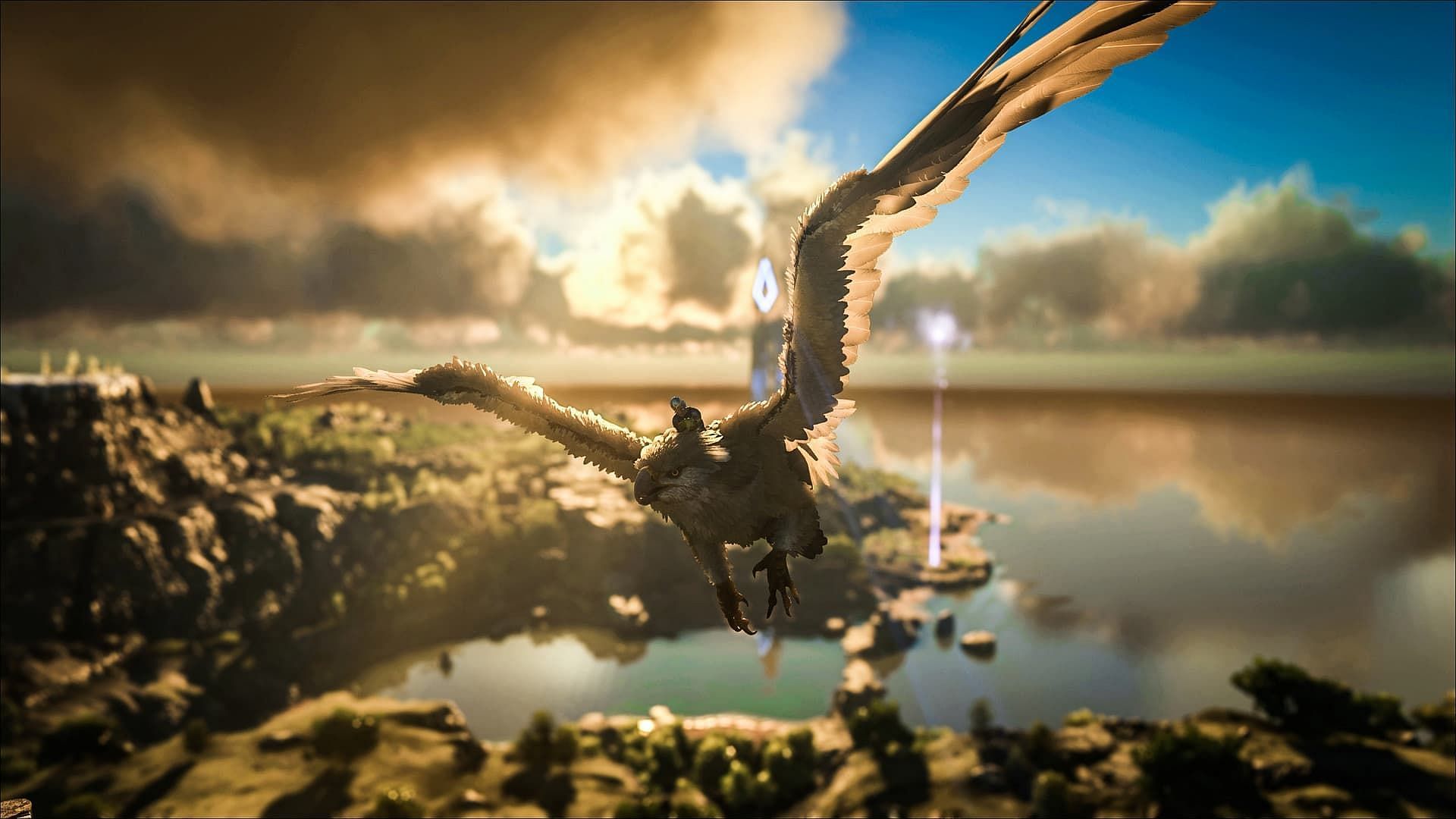 Player riding a gryphon in ARK Survival Ascended