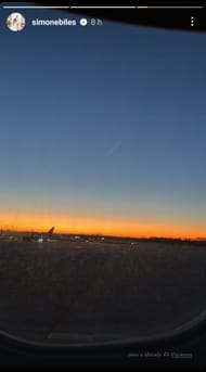 Biles on Instagram while traveling back from Green Bay